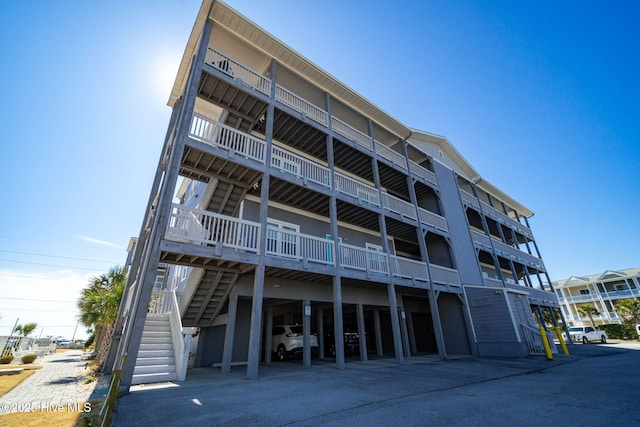 view of building exterior featuring stairway