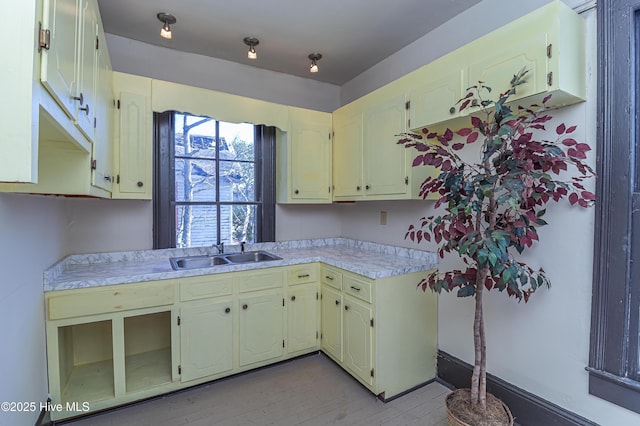 kitchen featuring sink and light hardwood / wood-style floors