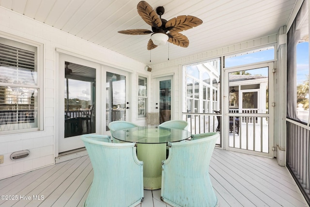 57 Craven St, Ocean Isle Beach, NC 28469 - sunroom / solarium featuring ceiling fan