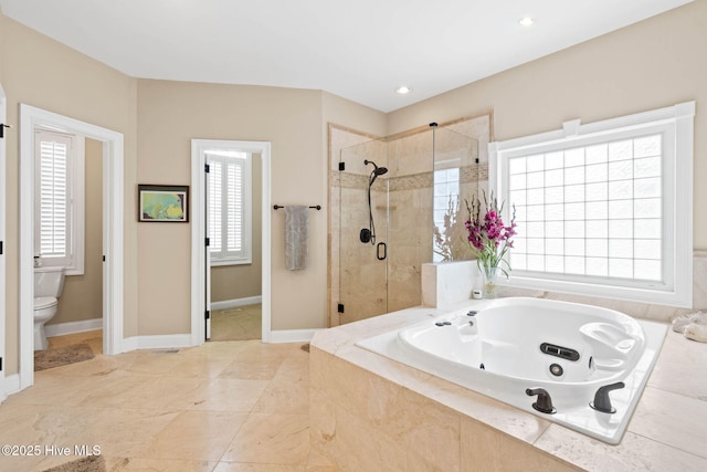 57 Craven St, Ocean Isle Beach, NC 28469 - full bathroom with a stall shower and a whirlpool tub