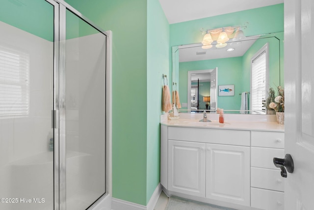 57 Craven St, Ocean Isle Beach, NC 28469 - full bathroom featuring a shower stall and vanity