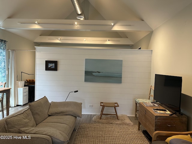 530 Contentnea Ave, New Bern, NC 28560 - living room featuring vaulted ceiling and wood finished floors