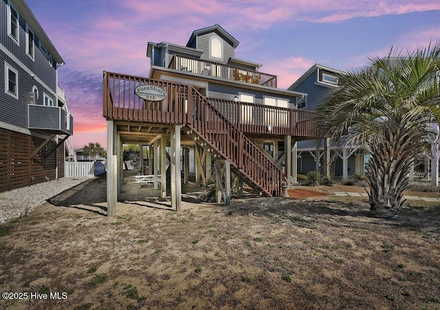 exterior space featuring a wooden deck