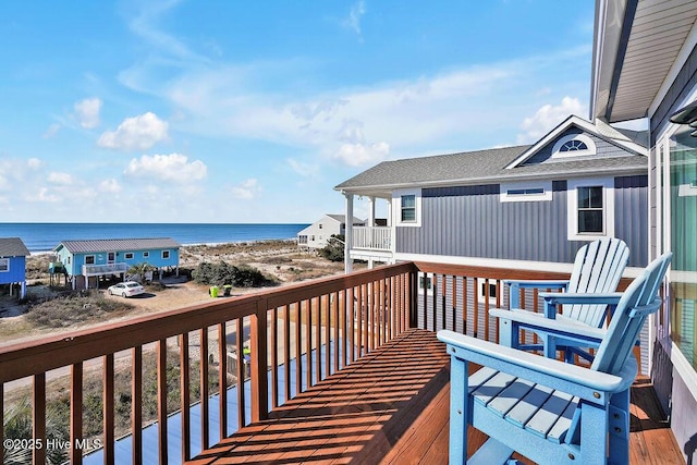 deck with a water view