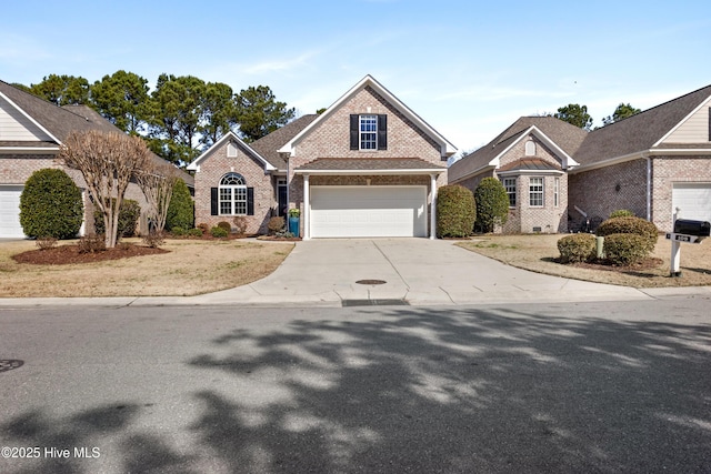 view of front property with a garage