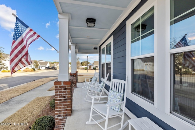 view of patio with a porch