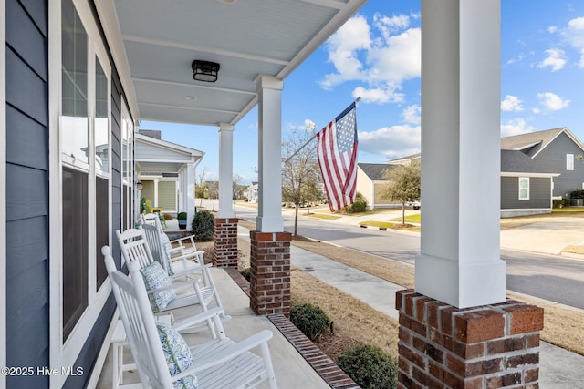 view of patio featuring a porch