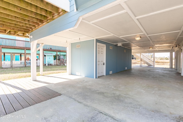 view of garage