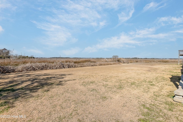 view of yard with a rural view