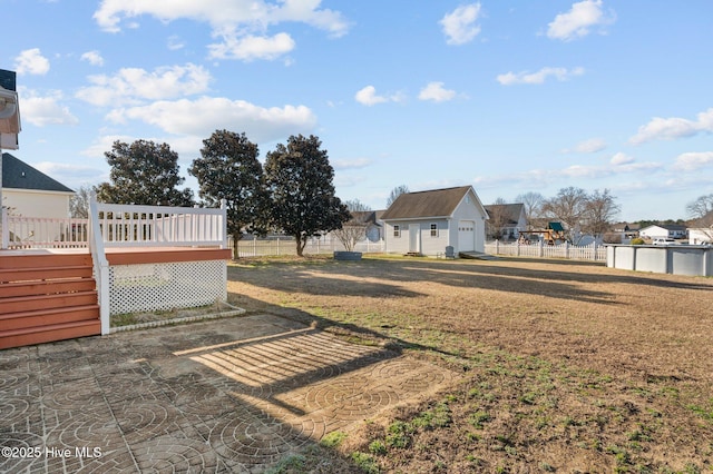 view of yard with a deck