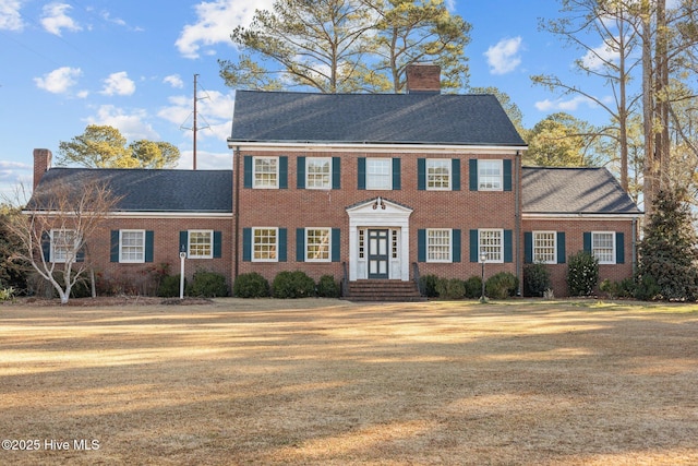 colonial house with a front yard