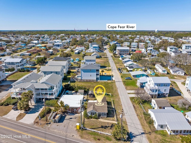 aerial view with a residential view