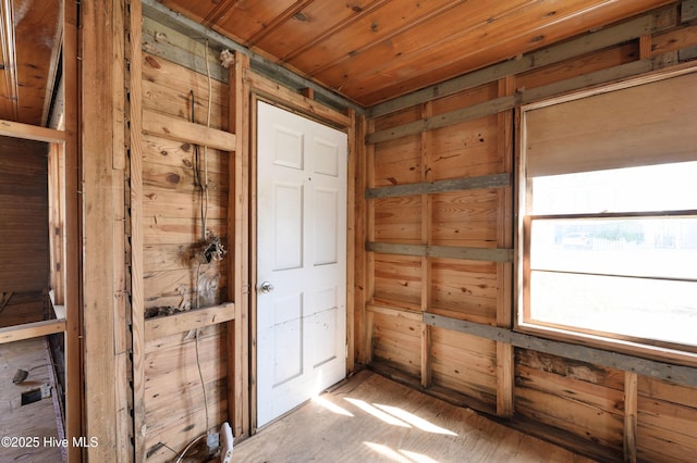 unfurnished room featuring wooden ceiling