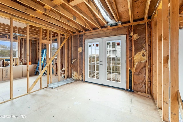 miscellaneous room with french doors