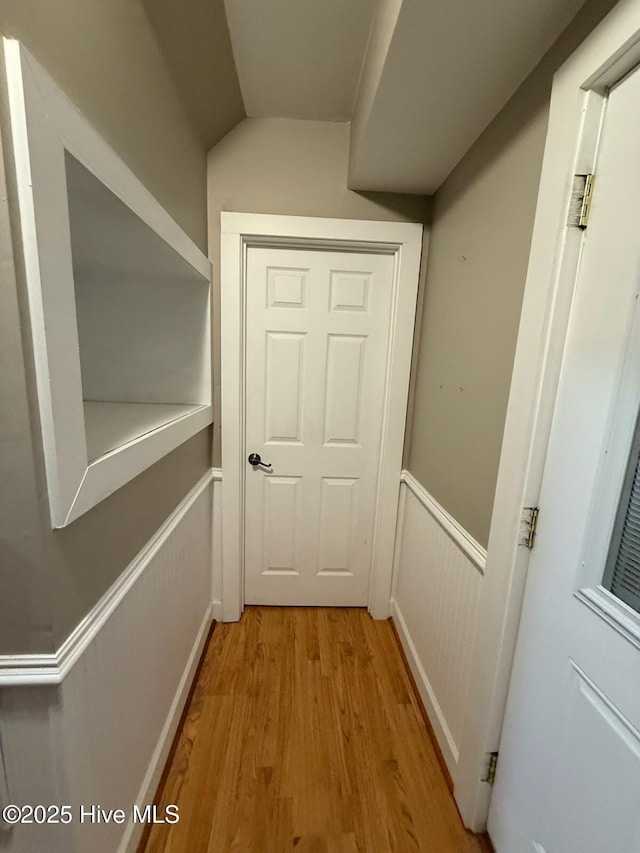 hall featuring light hardwood / wood-style flooring