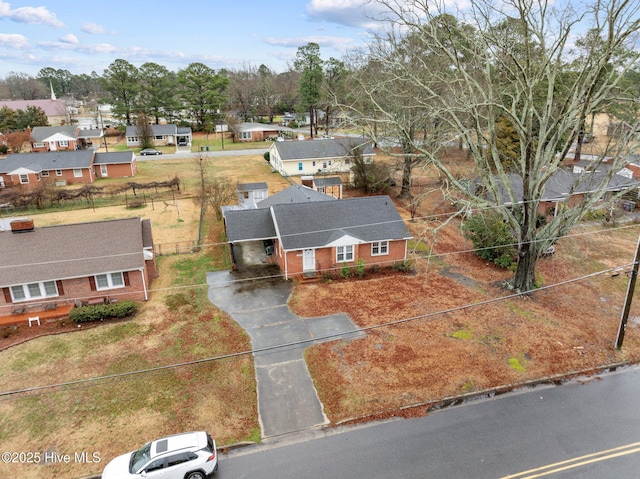 bird's eye view featuring a residential view