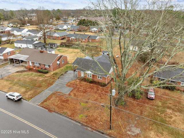 bird's eye view featuring a residential view