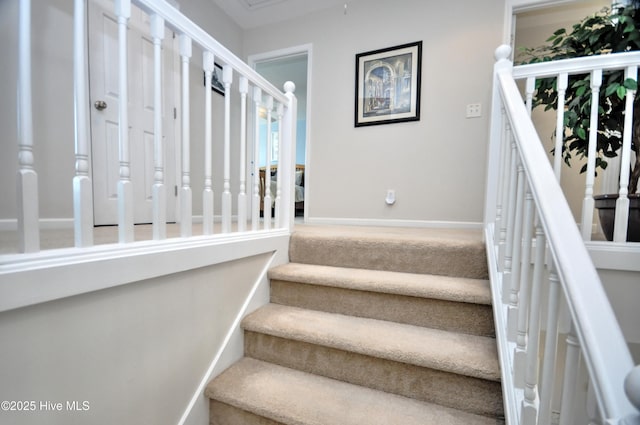 stairs with baseboards