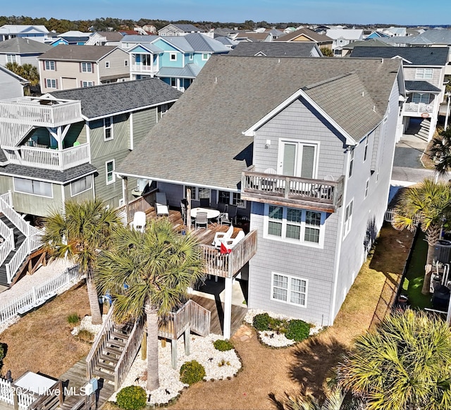 aerial view with a residential view