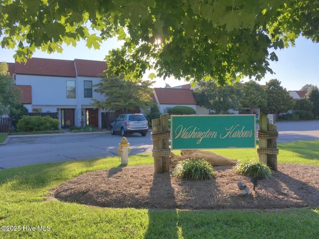 view of community sign