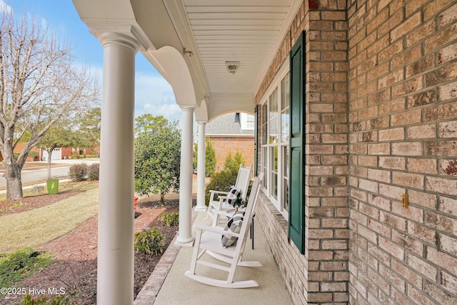 view of patio with a porch