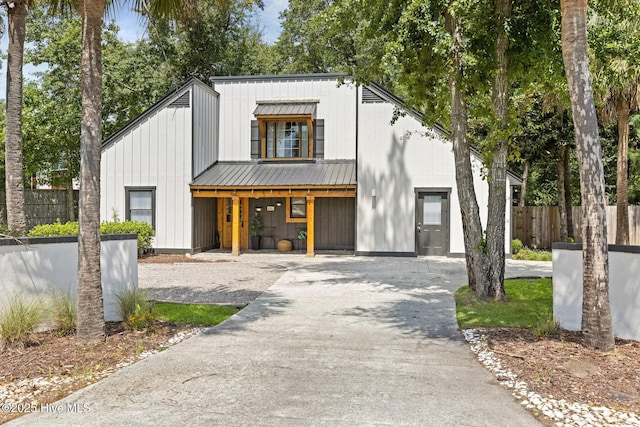 view of modern farmhouse