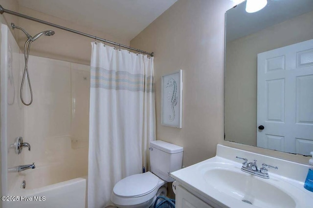 106 NE 62nd St, Oak Island, NC 28465 - full bathroom featuring shower / bath combo, toilet, and vanity