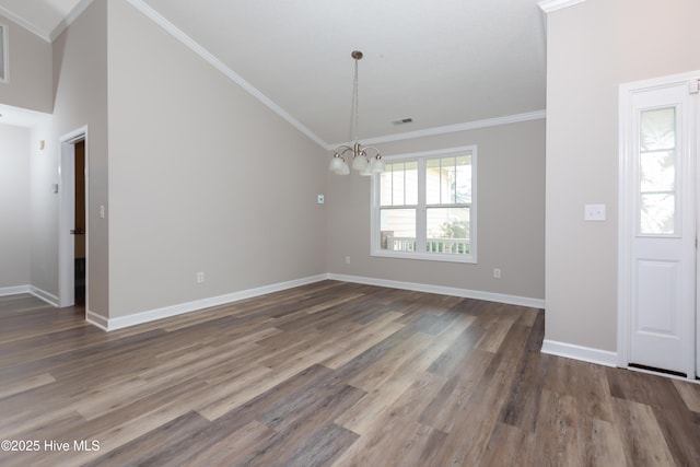 125 Neeley Ln, New Bern, NC 28560 - foyer entrance featuring baseboards, wood finished floors, and a notable chandelier