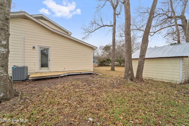 exterior space featuring central AC unit