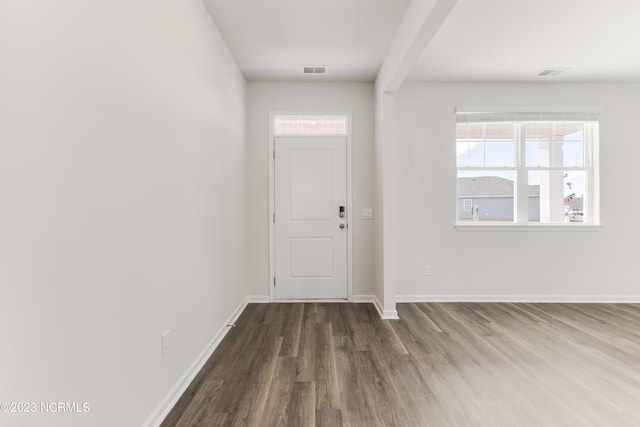 entrance foyer with hardwood / wood-style floors