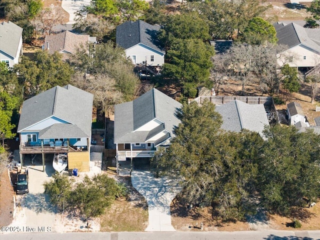 aerial view with a residential view