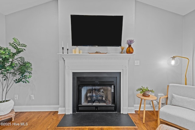 living room featuring hardwood / wood-style floors