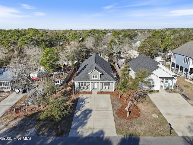 drone / aerial view with a residential view