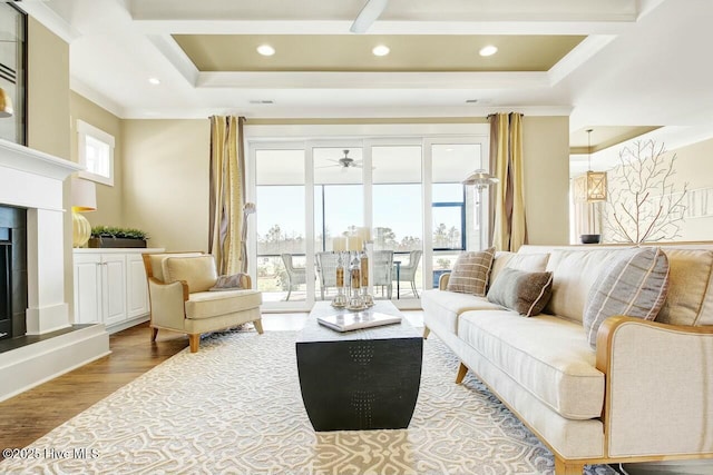 living room featuring light hardwood / wood-style flooring