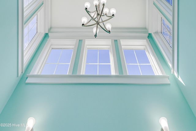 details featuring a chandelier