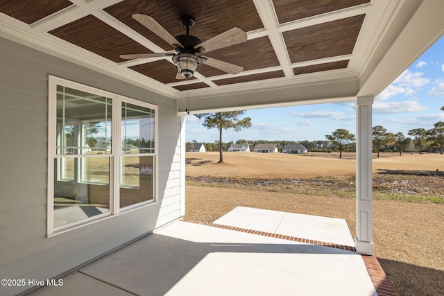 view of patio / terrace featuring a ceiling fan