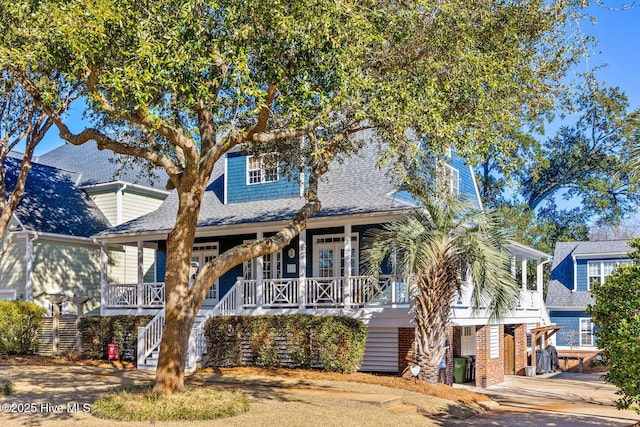 view of front facade featuring a porch