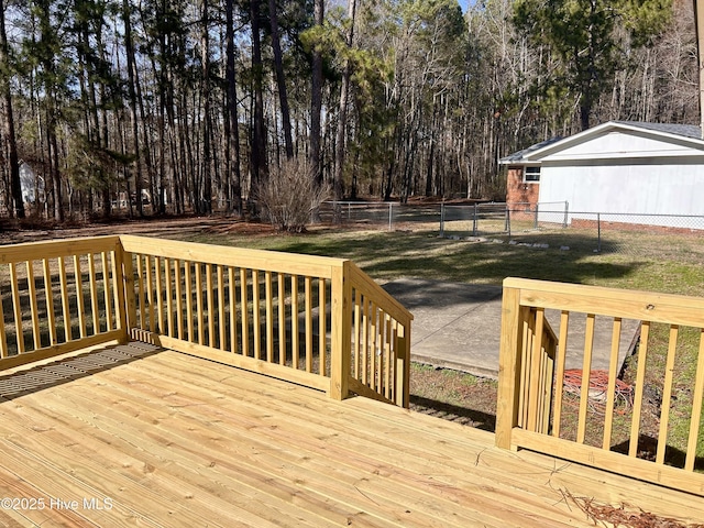 613 Sexton Ave, Zebulon, NC 27597 - wooden terrace with fence