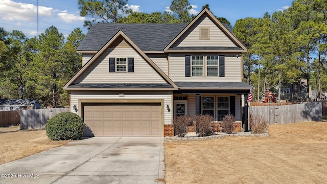 view of front of house with a garage