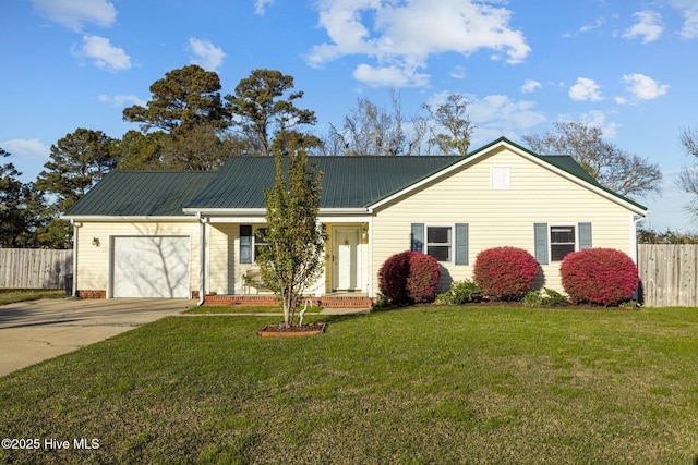 1810 Paulette Rd, Morehead City, NC 28557 - single story home with driveway, a garage, and metal roof
