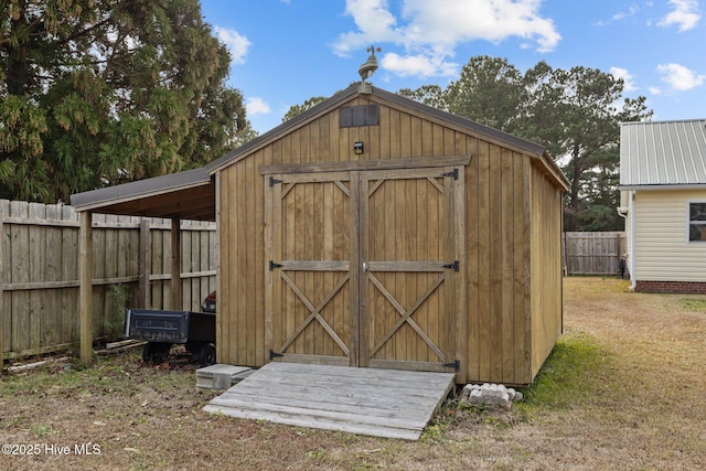 1810 Paulette Rd, Morehead City, NC 28557 - view of shed featuring a fenced backyard