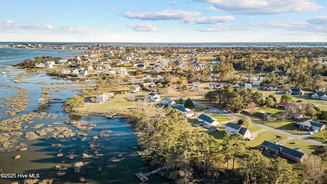 1810 Paulette Rd, Morehead City, NC 28557 - aerial perspective of suburban area with a large body of water