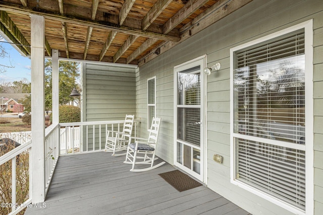806 Lord Granville Dr, Morehead City, NC 28557 - wooden terrace with a porch