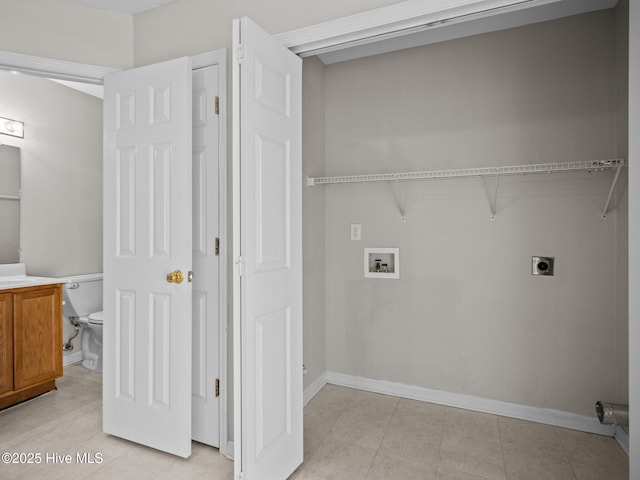 laundry room featuring electric dryer hookup and hookup for a washing machine