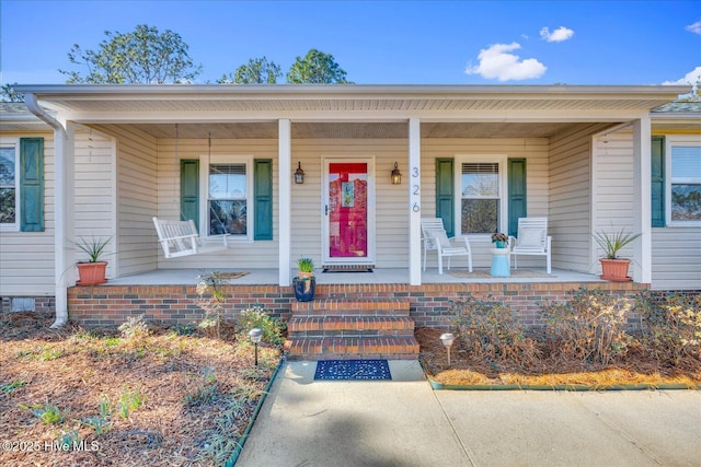 view of front facade featuring a porch