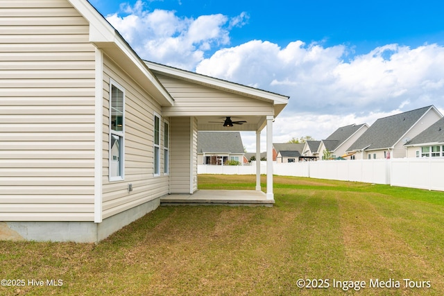 1200 Hunley Ct, Winterville, NC 28590 - view of yard with fence, a residential view, and a ceiling fan
