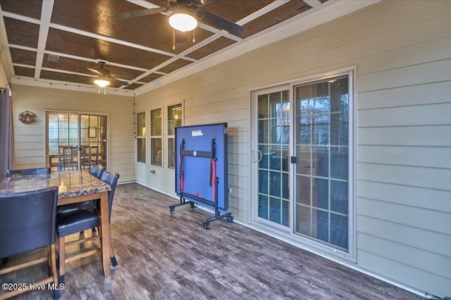 view of patio / terrace with a ceiling fan