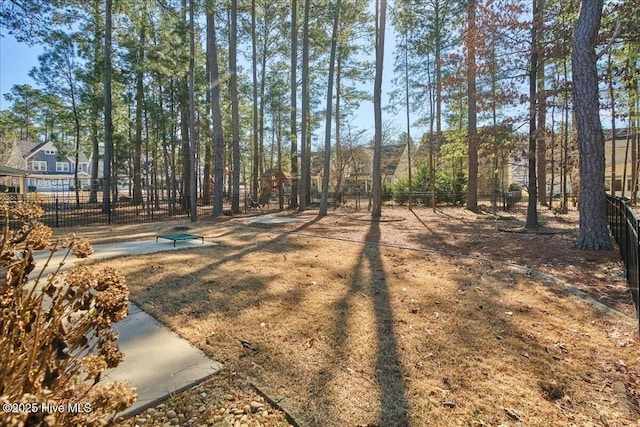 view of yard featuring fence