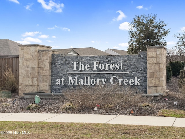 view of community sign