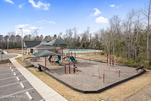 view of community jungle gym